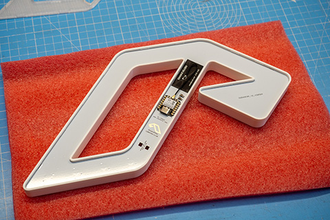 PCB mounted into front piece