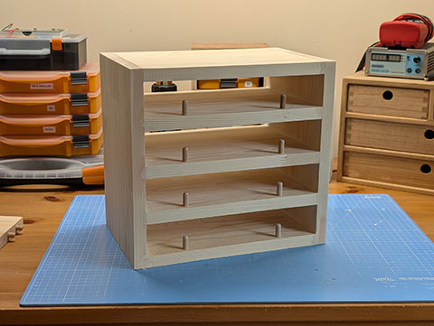 Back, more dowels used as stops